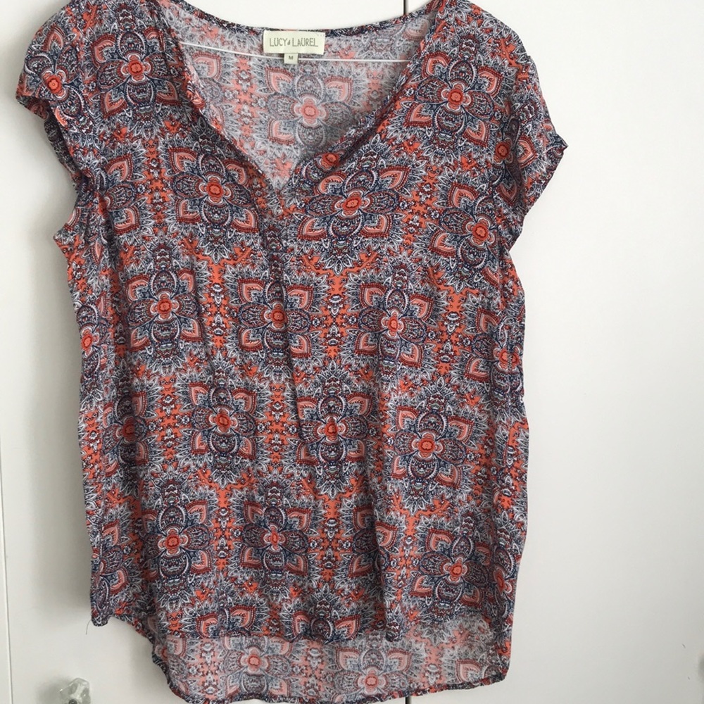 Blue and orange top